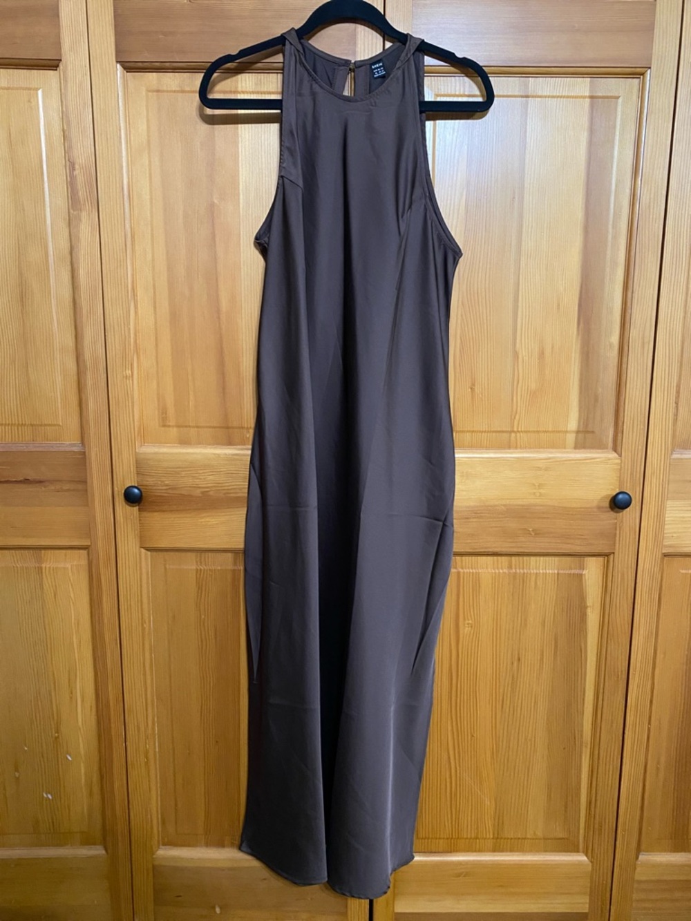 SHEIN Chocolate Brown Sleeveless Maxi Dress